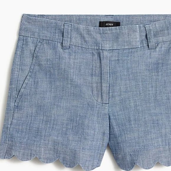 J.Crew Chambray short with scalloped hem/SIZE 6 - Picture 3 of 4